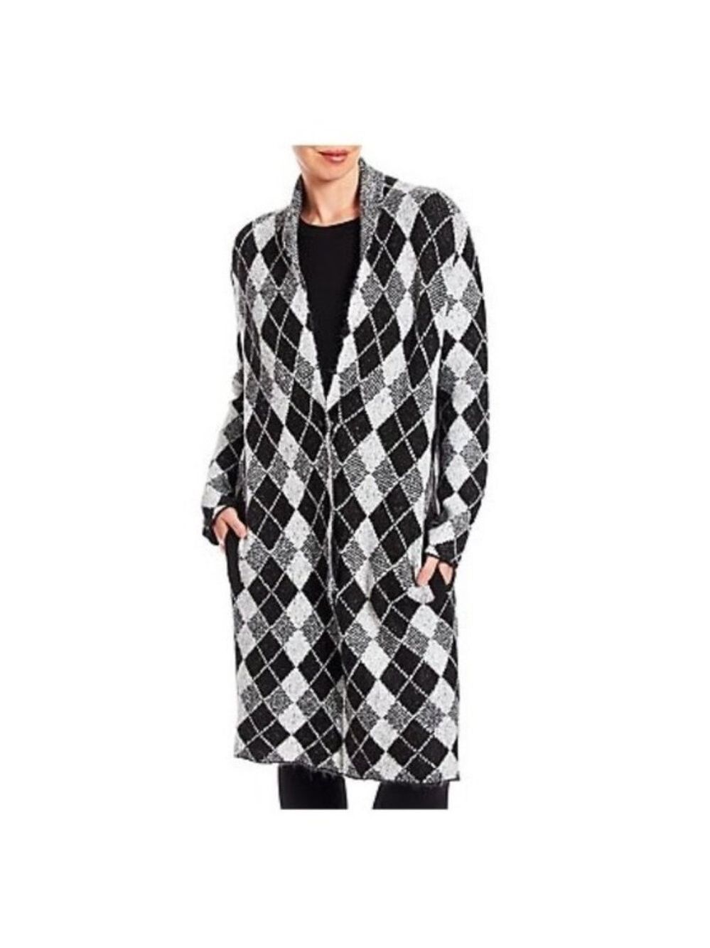 JOSEPH A Plaid Maxi Cardigan
